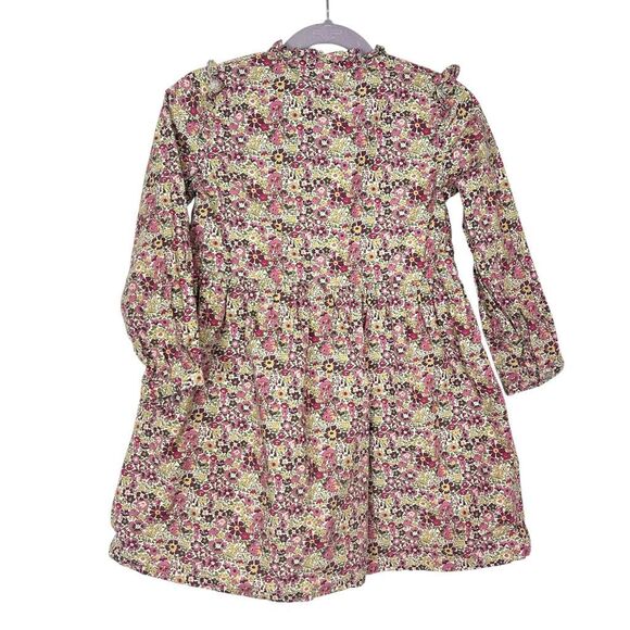 Bonton Dress Girls 6 Multicolor Liberty Floral Ruffle Button Front Pleated fall - Picture 4 of 11